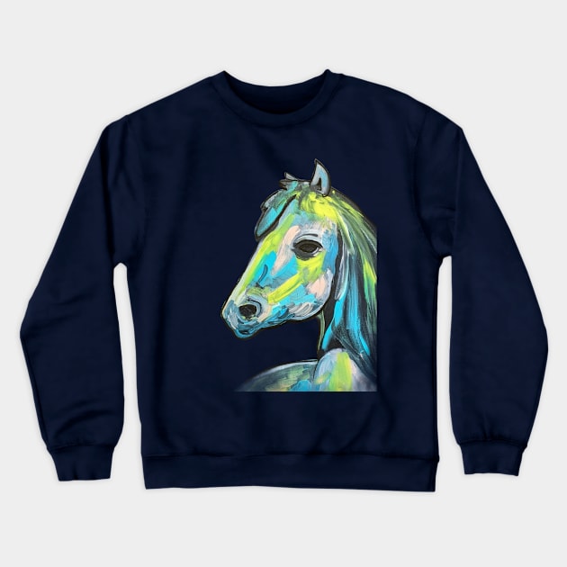 Spectral Horse Crewneck Sweatshirt by shehitsback